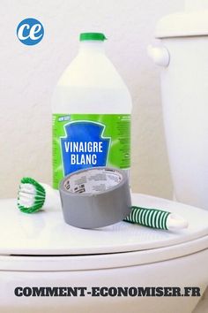 a white toilet sitting next to a green and white cleaning brush on top of it