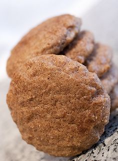 three cookies sitting on top of a table