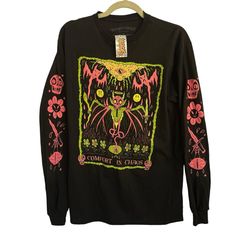 Wizard Of Barge Comfort In Chaos Neon Demon Black Long Sleeve T-Shirt Rare New With Tag ($29.99) Spencers Unisex Size Medium About 38" Chest, 28" Length 100% Cotton (Machine Wash) From 2020 Wizard Of Barge, Comfort In Chaos, Neon Demon, Black Long Sleeve, Wizard, Long Sleeve T Shirt, Long Sleeve Tshirt, Long Sleeve Tees