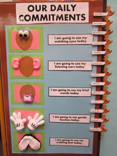 a bulletin board with instructions on how to use it