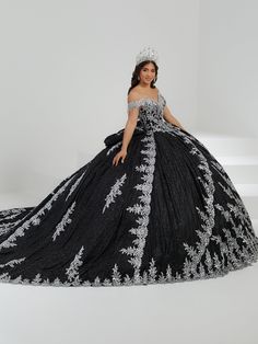 Look picture-perfect in this sequin applique long off the shoulder dress with A-line skirt by House of Wu 26060. Reigning in royalty this quinceañera dress features an off-the-shoulder sweetheart neckline with straps encrusted with dripping rhinestone chain that wraps around to the back. The bodice is adorned with sequin lace appliqués that lead to an extra-large diamond tulle ballgown skirt featuring the gilded metallic lace on the skirt and around the hem. Lace-up back, royal train, and a swee Sweetheart Neckline With Straps, Quinceanera Collection, Ballgown Skirt, Royal Train, Tulle Ballgown, Debutante Ball, Quinceanera Dress, Sequin Appliques, Ball Gown Skirt