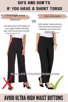 What to Avoid if you have Short Torso Short Legs Short Torso Outfit, Short Waist Long Legs Outfits, Short Torso Jeans, Short Torso Outfits Petite Women, Short Upper Body Outfits, Outfits For Short Torso Long Legs Women, How To Style Short Torso, Clothes For Short Torso