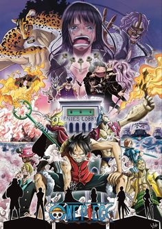 one piece movie poster with all the main characters