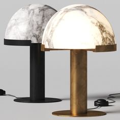 two lamps are shown next to each other