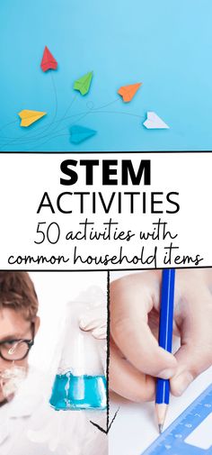 These fun STEM activities use only common household items that you probably already have laying around the house. These fun, educational activities will not only keep your kids happy and busy, but they will also help them continue to actively learning while they create, solve problems, and play. STEAM activities. STEM ideas. Boredom busters for kids. science experiments for kids. Engineering Elementary School, School Steam Night, Steam Night Activities Elementary, Science Night Activities Elementary, Stem Night Activities Elementary, Stem Printables, Stem Projects Elementary, Steam Night, Toddler Science