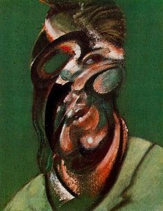 a painting of a man's face with his eyes closed