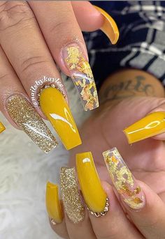 A women's lifestyle destination dedicated to style, entertainment, love, and living beautifully. Stars Nails, Yellow Nails Design, Nails Design With Rhinestones, Gold Nail, Yellow Nails, Nails Coffin, Fire Nails, Coffin Nails Designs