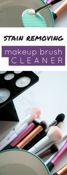 Say goodbye to stains on makeup brushes. Cleaning makeup brushes was never easier. Cleaning Makeup Brushes, Diy Makeup Brush Cleaner, How To Wash Makeup Brushes, Diy Makeup Brush, At Home Diy, Make Up Brush, Makeup Brush Cleaner, Diy Beauty Recipes, How To Clean Makeup Brushes