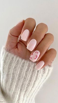 Nail Art Noel, Classy Nail, Milky Nails, Light Pink Nails, Christmas Nails Easy