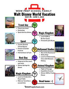 the walt world vacation schedule is shown in this graphic diagram, which shows how it's supposed to be