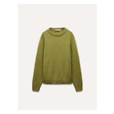 Basic knit sweater made with cashmere and wool. Round neck and long sleeves. Olive Sweater, Basic Sweater, Olive Green Sweater, Basic Sweaters, Cashmere Blend Sweater, Cardigan Sweater Jacket, Sweater Making, Zara Basic, T Shirt Vest