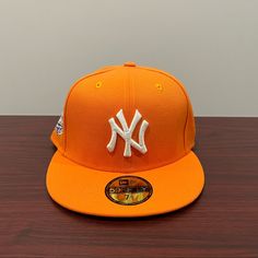 Brand - New Era Hat Model - 59fifty Hat Type - Fitted Team - New York Yankees League - Mlb 1999 World Series Color - Orange Condition- Brand New Sizes Available; 7, 7 1/4, 7 1/8, 7 3/4, 7 3/8, 7 5/8 Mens Hats Fashion Fedoras, Orange Clothes, Ny Yankees Hat, Hat New York, New York Cap, Swag Hats, Hat Model, Yankees Cap, Yankees Hat