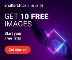 the text get 10 free images to start your free trial, and get started with it