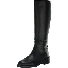 Saddle up with our Mable boot. A classic take on the riding silhouette, this closet staple is fitted with polished leather and a low stacked heel. Size: 6.  Color: Black.  Gender: female.  Age Group: adult. Dress Leather Boots, Wide Calf Boots, Wide Boots, Leather Mules, Mid Calf Boots, Black Leather Boots, Stacked Heel, Boots Black, Dress With Boots