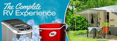 the complete rv experience includes an ice bucket, cooler and water heater for camping