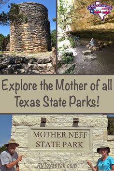 people standing in front of a sign that says explore the mother of all texas state parks