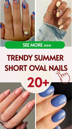 Oval Nail Ideas Summer, Summer Nail Inspo 2024 Simple, Simple Summer Nail Ideas 2024, Short Nails Design Ideas 2024 Summer, Nail Art Summer 2024, Subtle Summer Nails, Short Oval Nail Designs, Oval Nail Designs, Short Oval Nails