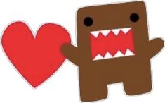 an image of a brown monster with a heart on it's chest and teeth