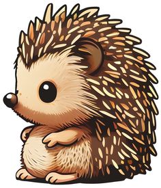 an illustration of a hedgehog sitting on its hind legs