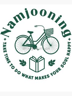 a green bicycle with an american flag on it and the words namgonia written in white