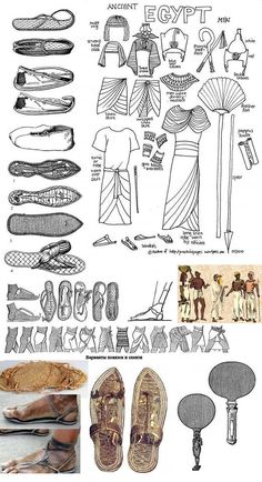 an image of egyptian clothing and footwear from the book ancient egypt's history