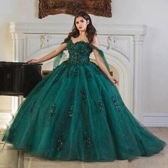 Premium Quality Dark Green Quinceanera Dresses Glitter Applique Off Shoulder Ball Gown Sweet 16, Fashion Women's Dresses Emerald Green Quincena Dress, Hunter Green Quince Dress, Quinceanera Dresses Emerald Green Long, Emerald Green Quince Dress With Sleeves, Quinceanera Dresses Emerald Green, Emerald Quinceanera Dress, Emerald Green Quince Dress, Dark Green Quinceanera Dresses, Emerald Quince