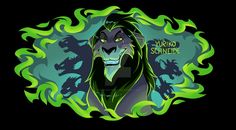 an image of a lion with green flames around it