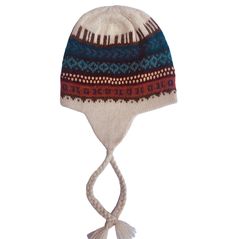 "These Peruvian \"Chullo\" hats are super soft and comfortable. They make the perfect accessory to keep you warm in the winter. Unique designs and colors show off the true style of Peruvian clothing. They make the perfect gift for a friend or family member. Material: 100 % Baby Alpaca Size: Standard size, One size fits most Care instructions: * Hand wash gentle * Lay flat to dry Made in Peru" Cozy Adjustable Hats With Ear Flaps, Cozy Adjustable Ear Flap Hats, Adjustable Cozy Cap Bonnet, Warm Cream Cap, Adjustable Cream Winter Hat, Cream Winter Hat With Adjustable Fit, Cream Adjustable Winter Hat, Adjustable Warm White Hat, Adjustable Beige Hat For Cold Weather