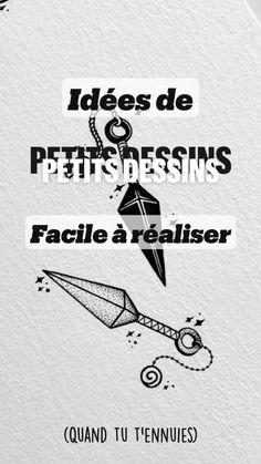 an advertisement with scissors and other items on it, in black and white text that reads ides de petits dessins felisdesins facile a realiser