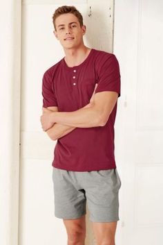 Mens Pyjamas, Sewing Shorts, Burgundy Shorts, Homewares Shop