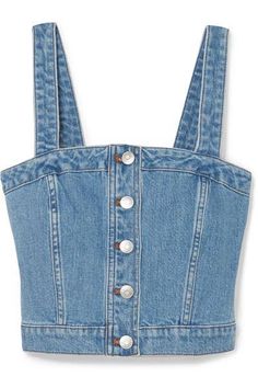 💎💎💎 Denim Bustier Top, Conservative Outfits, Denim Bustier, Moda Jeans, Jeans Diy, Printed Midi Skirt, Madewell Denim, Bustier Top