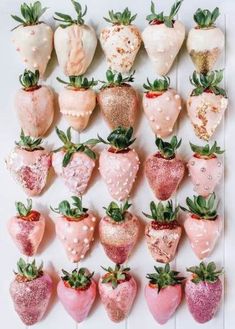 there are many different types of strawberries on the wall