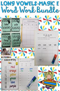 long and short words worksheets for the word work bundle with pictures on them