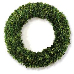 a green wreath on a white background