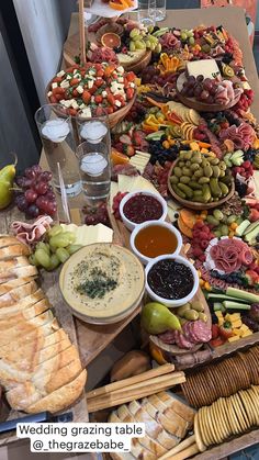 a table filled with different types of food