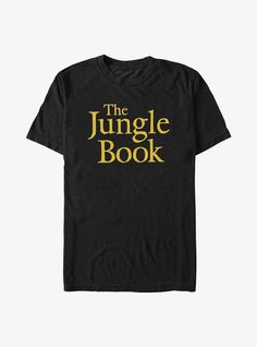 Lightweight 100% combed ring spun cottonWash cold; dry lowImportedListed in men's  unisex sizes The Jungle Book, Book Logo, Disney T, Disney Tshirts, Black Xs, Book Title, Top Sales, Logo T Shirt, Hot Topic