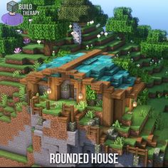 Minecraft Round House Ideas, Minecraft Round House, Minecraft Jungle House, Minecraft Small House, Minecraft Structures, Magical House, Jungle House, Minecraft Medieval