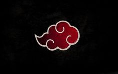 a red and white cloud on a black background