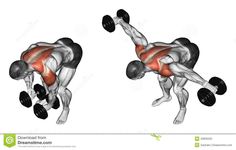 a man doing a back press with two dumbbells on his hands and one holding a barbell