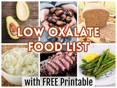 low oxalate food list with free printables to help you eat well