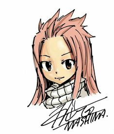 a drawing of an anime character with pink hair