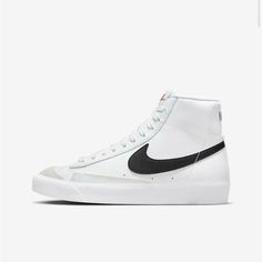 Big Kid Nike Blazer 77 White And Black Nwt And Box Size 6.5 Shoes For School, Back To School Shoes, White Nike Shoes, Preppy Shoes, All Nike Shoes, Nike Blazer Mid 77, Shoe Wishlist, Nike Blazer Mid, Nike Blazers Mid