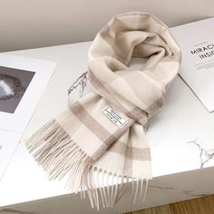 white soft scarf women's new autumn and winter thick warm couple scarf fashion everything very beautiful Scarf For Women, Cozy Scarf Aesthetic, Cute Winter Scarf, Cute Scarfs Winter, White Scarf Outfit Winter, Women Scarf, Autumn Scarf, Big Scarves, Trendy Beige Scarf For Winter