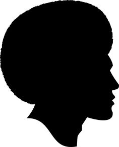 a black silhouette of a woman's head