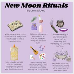 Use the magic of the new moon to manifest your new intentions for the new moon cycle. New Moon Magic Intentions, Moon Cycles Witchcraft, New Moon Simmer Pot, New Moon Ritual For Beginners, New Moon Witchcraft, New Moon Party