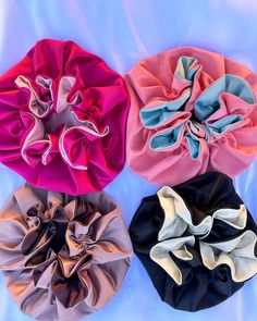 Our Handmade hairbonnets R100 each 😍 #hairbonnet #hairbonnets #foryou Bonnet Designs, Satin Bonnet Natural Hair, Pink Penthouse, Satin Accessories, Girly Essentials, Wallpaper Glitter, Flower Scrunchie