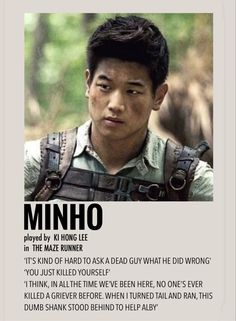 an image of a young man in uniform with the words'minho'on it