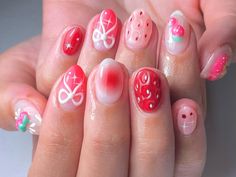 Greetings and welcome to my store. Hope you find a style you like. I only work with high-quality materials to create sturdy & long-lasting luxury press on nails that you can trust on. My nails will last for: 1- 2 days using adhesive tab (provided with the nail set) 2- 3 weeks using nail glue. You can reuse all of the nails multiple times if you take  💮 𝐒𝐢𝐳𝐞: Please follow the instruction size measurement. You can customize all the size you want ,please send your size or style all you want , Strawberry Gel Nails, 3d Strawberry Nails, Fun French Nails, Pink Strawberry Nails, Short 3d Nails, Strawberry Shortcake Nails, Painted Acrylic Nails, Wedding Strawberries, Short Almond Nails