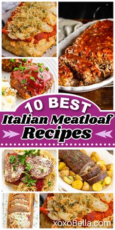 Meatloaf recipes Best Italian Meatloaf, Easy Italian Meatloaf, Venison Dishes, Sausage Meatloaf, Juicy Meatloaf, Italian Meatloaf Recipes, Stuffed Meatloaf, Italian Meatloaf