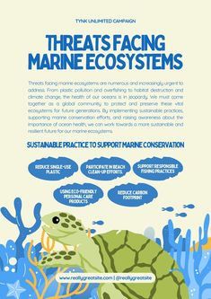 the marine life poster is shown with information about how to use it in this project